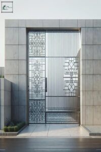 Teal and soft grey for a fresh, design-forward entrance