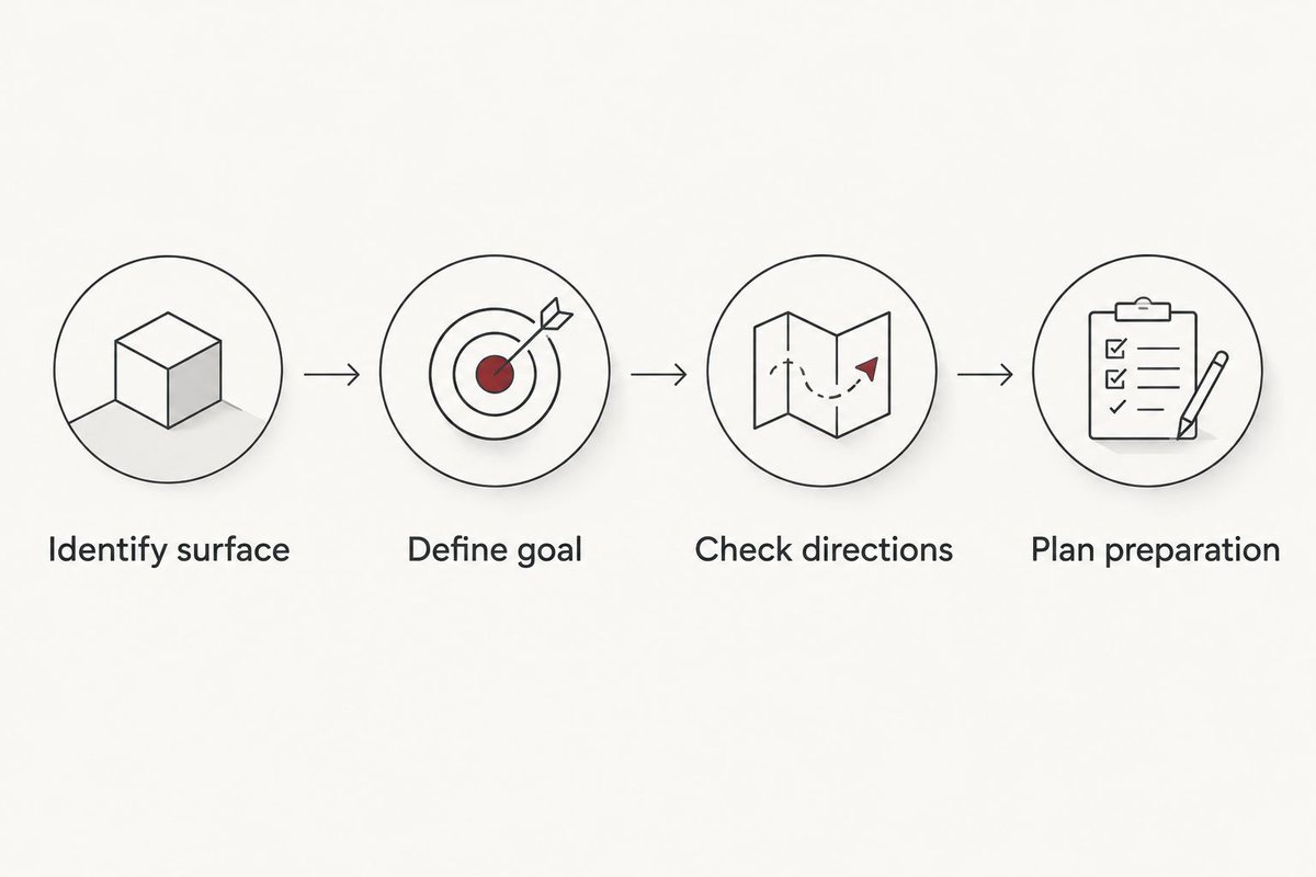 Four-step roof-coating decision process from identifying the surface to planning preparation